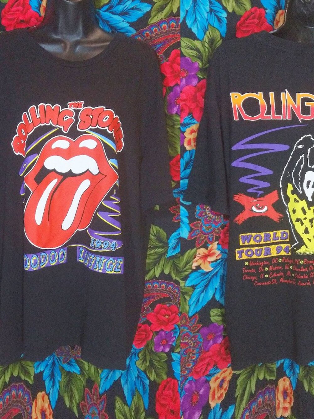 MEN'S H&M ROLLING STONES WORLD TOUR SHIRT VOODOO LOUNGE TEE 2-SIDED MENS SIZE XL